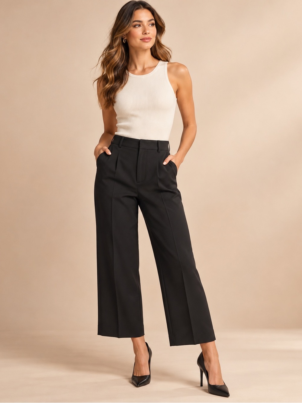 Ann Taylor Black Tailored Dress Pants Size 8 Classic Career Trousers